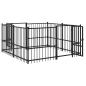 Preview: Outdoor Welpenauslauf Schwarz 192 x 192 x 100 cm Stahl
