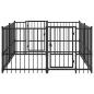 Preview: Outdoor Welpenauslauf Schwarz 192 x 192 x 100 cm Stahl