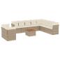 Preview: 11-tlg. Garten-Sofagarnitur mit Kissen Beige Poly Rattan