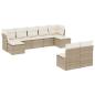 Preview: 9-tlg. Garten-Sofagarnitur mit Kissen Beige Poly Rattan