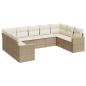 Preview: 9-tlg. Garten-Sofagarnitur mit Kissen Beige Poly Rattan
