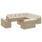 Preview: 14-tlg. Garten-Sofagarnitur mit Kissen Beige Poly Rattan