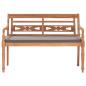 Preview: Batavia-Bank mit Dunkelgrauem Kissen 120 cm Teak Massivholz