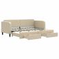 Preview: Tagesbett Ausziehbar mit Schubladen Creme 80x200 cm Stoff