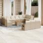 Preview: ARDEBO.de - 14-tlg. Garten-Sofagarnitur mit Kissen Beige Poly Rattan