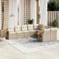 Preview: ARDEBO.de - 9-tlg. Garten-Sofagarnitur mit Kissen Beige Poly Rattan