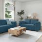 Preview: ARDEBO.de - 2-teiliges Sofa-Set mit Kissen, blauer Samt