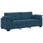 Preview: 2-teiliges Sofa-Set mit Kissen, blauer Samt