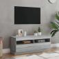 Preview: ARDEBO.de - TV-Schrank mit LED-Leuchten Grau Sonoma 100x35x40 cm