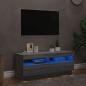 Preview: TV-Schrank mit LED-Leuchten Grau Sonoma 100x35x40 cm