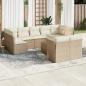 Preview: ARDEBO.de - 10-tlg. Garten-Sofagarnitur mit Kissen Beige Poly Rattan