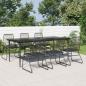 Preview: ARDEBO.de - 7-tlg. Garten-Essgruppe Schwarz PVC-Rattan