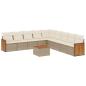 Preview: 10-tlg. Garten-Sofagarnitur mit Kissen Beige Poly Rattan