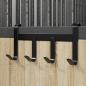 Preview: ARDEBO.de - Trensenhalter mit 4 Haken Schwarz Stahl