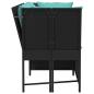 Preview: Gartensofa mit Kissen Schwarz Poly Rattan