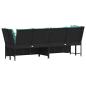 Preview: Gartensofa mit Kissen Schwarz Poly Rattan