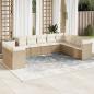 Preview: ARDEBO.de - 10-tlg. Garten-Sofagarnitur mit Kissen Beige Poly Rattan