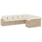 Preview: 9-tlg. Garten-Sofagarnitur mit Kissen Beige Poly Rattan