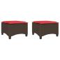 Preview: Gartenhocker mit Kissen 2 Stk. Braun 55x55x36 cm Poly Rattan