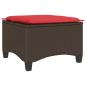 Preview: Gartenhocker mit Kissen 2 Stk. Braun 55x55x36 cm Poly Rattan