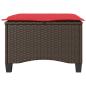Preview: Gartenhocker mit Kissen 2 Stk. Braun 55x55x36 cm Poly Rattan