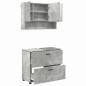 Preview: Badezimmermöbel-Set 2 stk. Beton Grau 76,5 x 35 x 64 cm