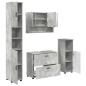 Preview: Badezimmermöbel-Set 4 stk. Beton Grau 35 x 30 x 192 cm