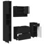 Preview: Badezimmermöbel-Set 4 stk. Schwarz 35 x 30 x 192 cm