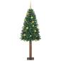 Preview: Schlanker Weihnachtsbaum mit 300 LEDs mit Ständer Grün 180 cm