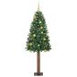 Preview: ARDEBO.de - Schlanker Weihnachtsbaum mit 300 LEDs mit Ständer Grün 210 cm