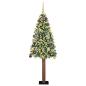 Preview: Schlanker Weihnachtsbaum mit 300 LEDs mit Ständer Grün 180 cm