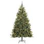 Preview: Künstlicher klappbarer Weihnachtsbaum mit Tannenzapfen 210 cm