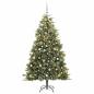 Preview: Künstlicher klappbarer Weihnachtsbaum mit Tannenzapfen 210 cm