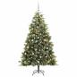 Preview: Künstlicher klappbarer Weihnachtsbaum mit Tannenzapfen 210 cm