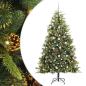 Preview: Künstlicher klappbarer Weihnachtsbaum mit Tannenzapfen 210 cm