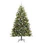 Preview: Künstlicher klappbarer Weihnachtsbaum mit Tannenzapfen 210 cm