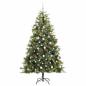 Preview: Künstlicher klappbarer Weihnachtsbaum mit Tannenzapfen 210 cm