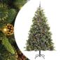 Preview: Künstlicher klappbarer Weihnachtsbaum mit Tannenzapfen 210 cm