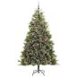 Preview: Künstlicher klappbarer Weihnachtsbaum mit Tannenzapfen 210 cm