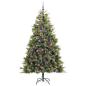 Preview: Künstlicher klappbarer Weihnachtsbaum mit Tannenzapfen 210 cm