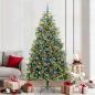 Preview: ARDEBO.de - Künstlicher klappbarer Weihnachtsbaum mit Tannenzapfen 210 cm
