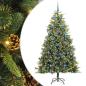 Preview: Künstlicher klappbarer Weihnachtsbaum mit Tannenzapfen 210 cm