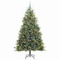 Preview: Künstlicher klappbarer Weihnachtsbaum mit Tannenzapfen 210 cm