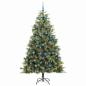 Preview: Künstlicher klappbarer Weihnachtsbaum mit Tannenzapfen 210 cm