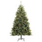 Preview: Künstlicher klappbarer Weihnachtsbaum mit Tannenzapfen 210 cm