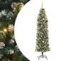 Preview: Künstlicher schlanker Weihnachtsbaum Grün und Weiß 210 cm