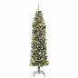 Preview: Künstlicher schlanker Weihnachtsbaum Grün und Weiß 210 cm
