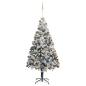 Preview: Künstlicher Weihnachtsbaum mit 300 LEDs mit Ständer Weiß 180 cm
