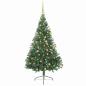 Preview: Künstlicher vorbeleuchteter Weihnachtsbaum Grün 180 cm PVC