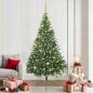 Preview: ARDEBO.de - Künstlicher vorbeleuchteter Weihnachtsbaum Grün 210 cm PVC